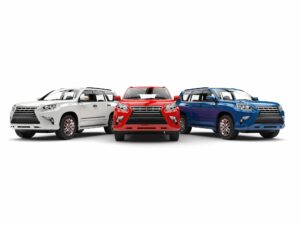 Three SUVs side-by-side