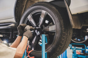 Changing car tire