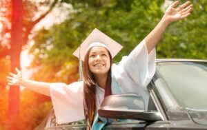 female graduate happy